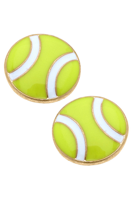 Maria Tennis Ball Enamel Stud Earrings - LOCAL FIXTURE