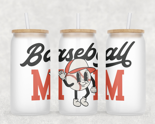 Baseball Mom Frosted Can Glass - LOCAL FIXTURE