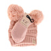 LF KIDS BEANIES Indie Pink BABY Solid Knit Double Pom C.C Beanie