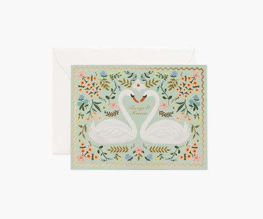 RIFLE PAPER COMPANY CARDS Always & Forever Swans Wedding Card
