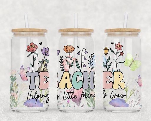 Teacher Wildflower Clear Can Glass - LOCAL FIXTURE