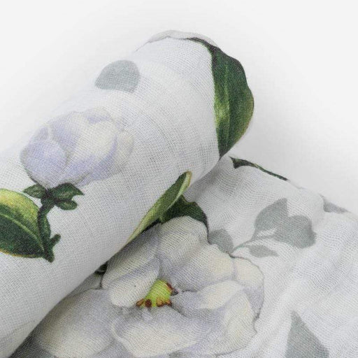 Cotton Muslin Swaddle Blanket - Magnolia Blossoms - LOCAL FIXTURE