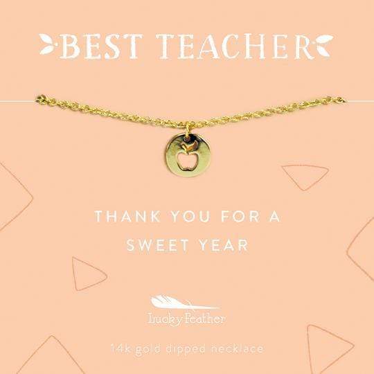 LUCKY FEATHER JEWELRY Best Teacher Necklace