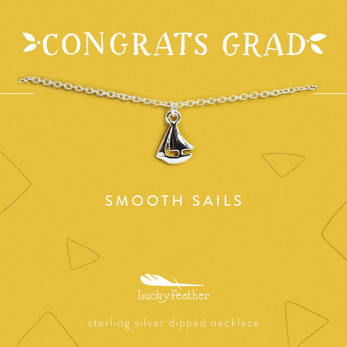 LUCKY FEATHER JEWELRY Smooth Sails Congrats Grad Necklace