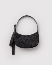 Small Nylon Crescent Bag - Charcoal Ditsy Floral