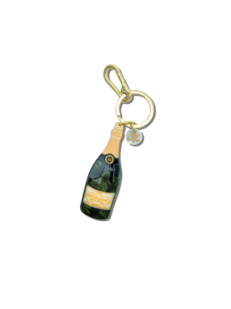 Hand-painted Champagne Bag Charm + Keychain | Eco-Friendly