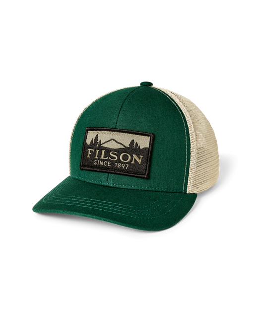 Filson Scenic Logger Mesh Cap in Pine / Brown