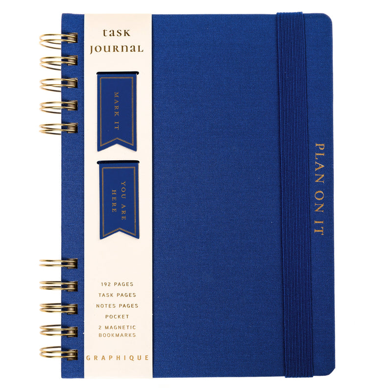 Cobalt Blue Fabric-Bound Task Journal