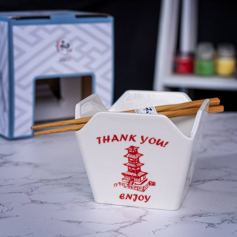 Takeout Box Serving Bowl With Chopsticks Pagoda