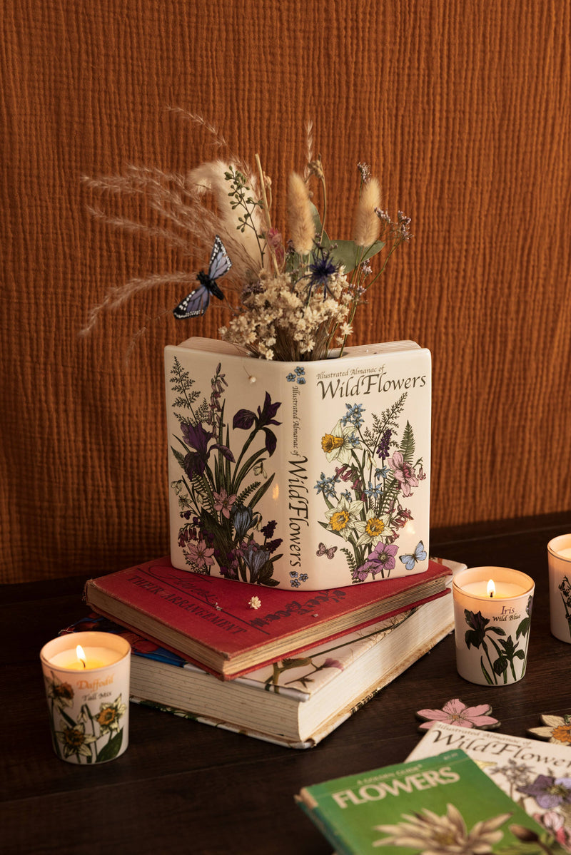 Open Book Vase | Wildflowers