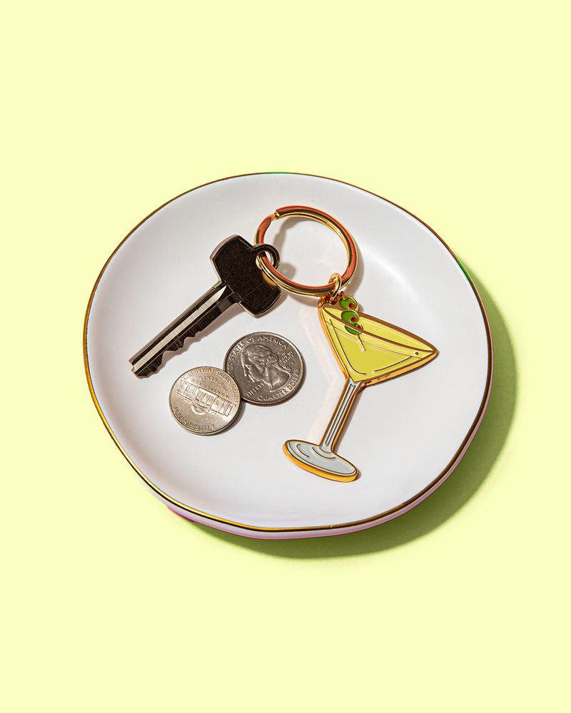 Olive Dirty Martini Enamel Keychain Bag Charm