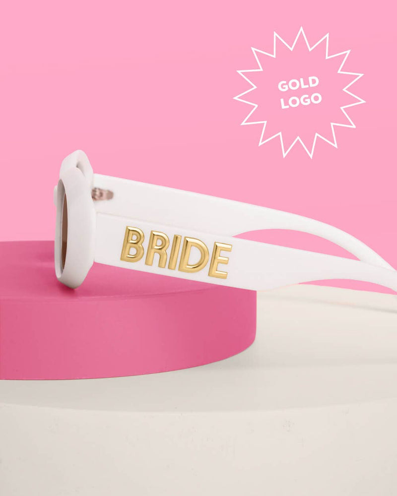 White Bride Sunnies - bride embossed sunglasses, bachelorette accessory