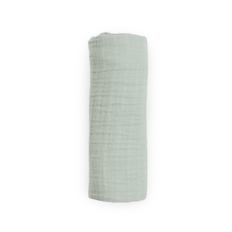 Organic Cotton Muslin Swaddle Blanket | White Sage