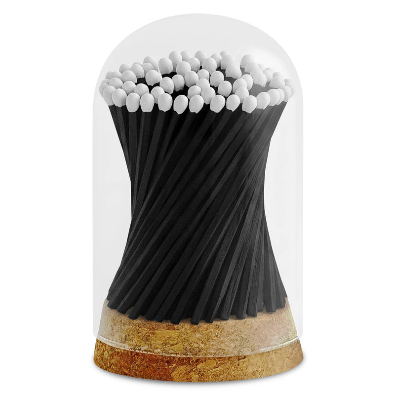4" Matches in Premium Glass Cloche - Gold