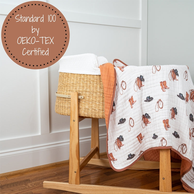 Life Is Better in Boots Western Baby Toddler Muslin Blanket