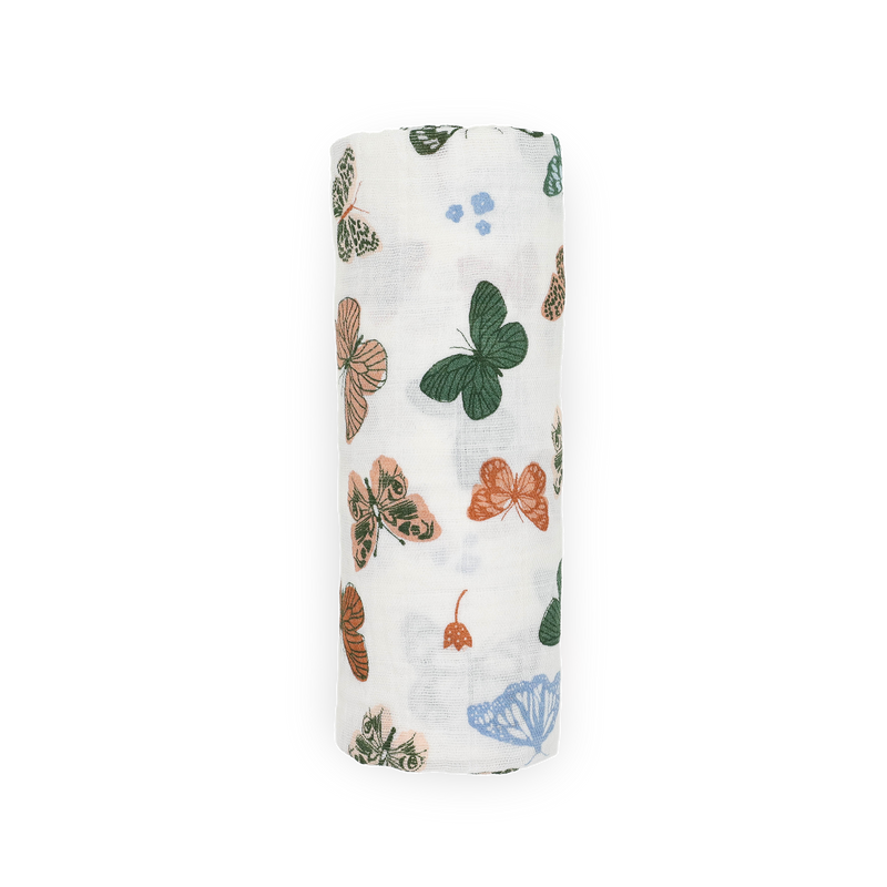 Cotton Muslin Swaddle Blanket | Butterflies