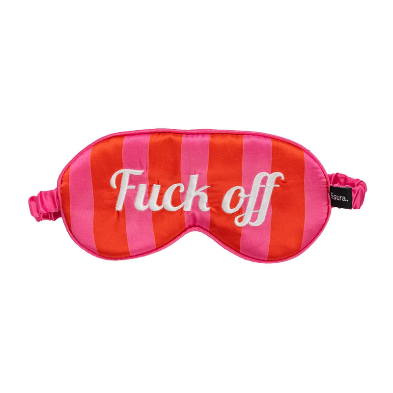 "Fuck Off" Mask Red and Pink Stripes