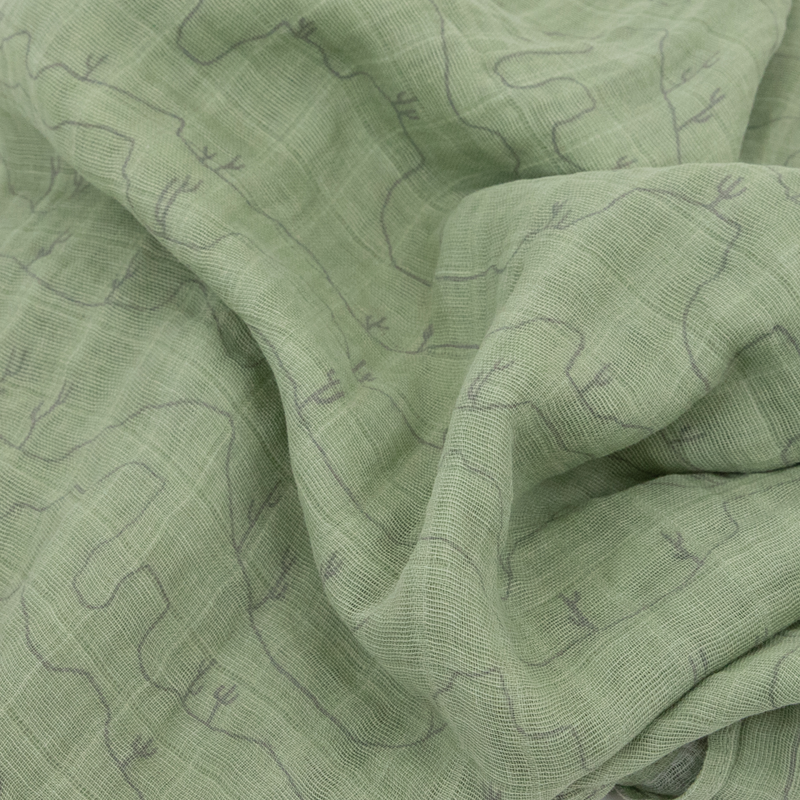 Cotton Muslin Swaddle Blanket | Cactus Lines