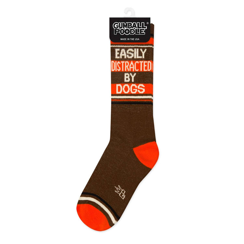 Easily Distracted By Dogs Gym Crew Socks