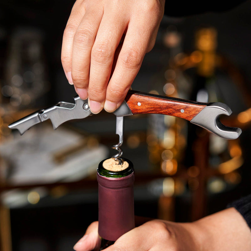 Admiral™ Rosewood DoubleHinged Corkscrew and Foil Cutter