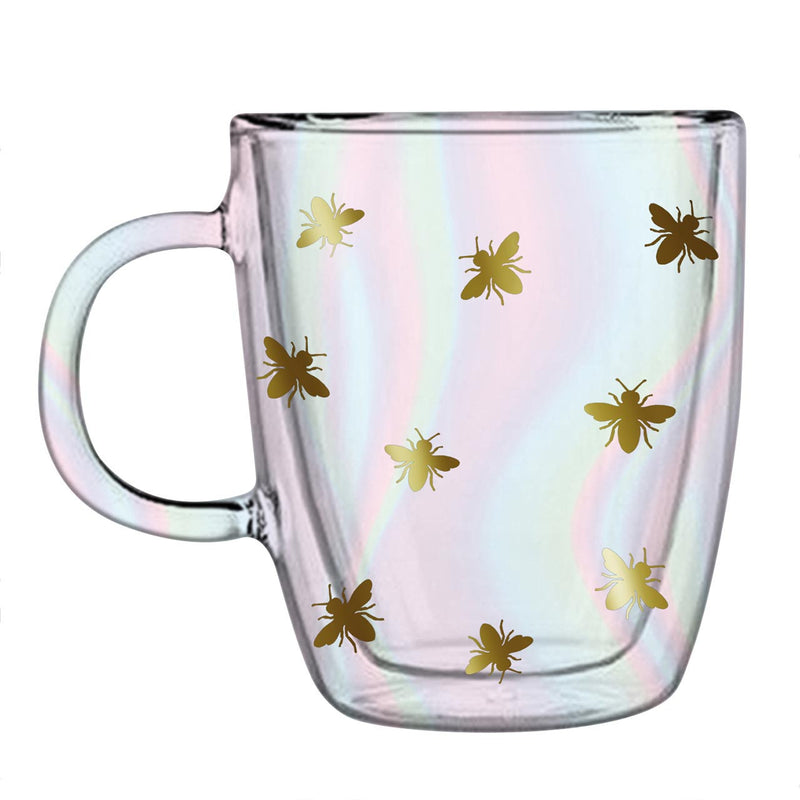 Double-Wall Glass Mug | Bees - CLEARANCE