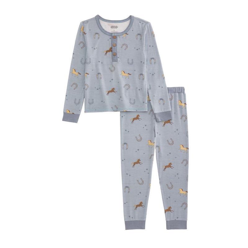 BLUE HORSESHOE PAJAMA SET