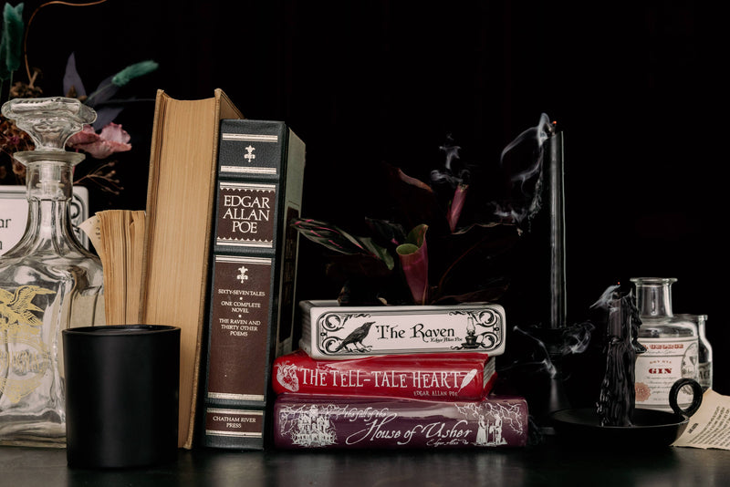 Stacked Book Planter, The Raven
