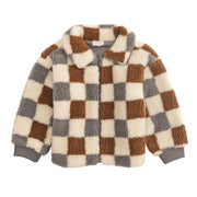 Gray Check Sherpa Jacket
