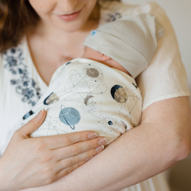 Stretch Knit Swaddle Blanket | Planets