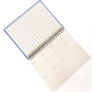 Cobalt Blue Fabric-Bound Weekly Desk Pad gilded edge