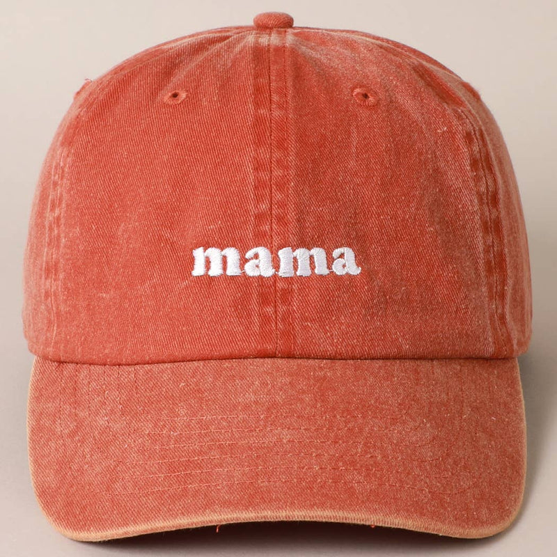Mama Embroidered Cotton Baseball Cap