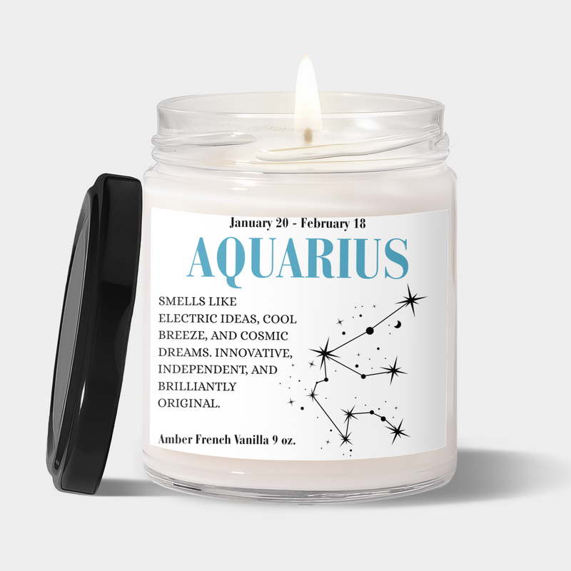 Aquarius 9oz Zodiac Candle
