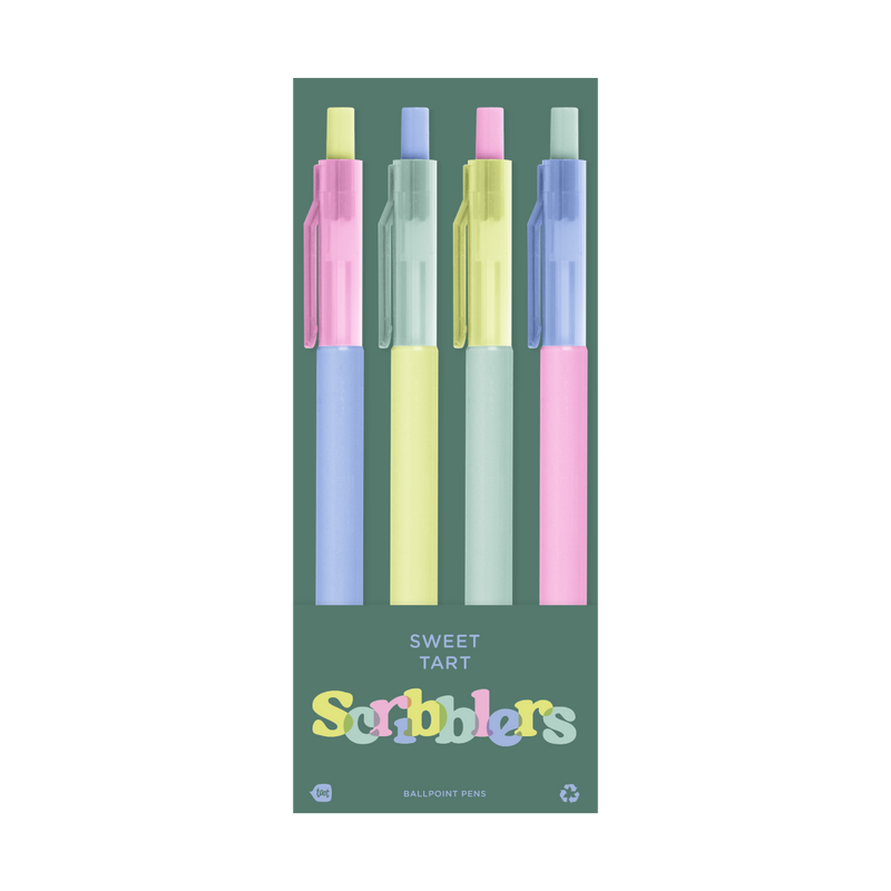 Scribblers Ballpoint Pens: Sweet Tart Scribbler 4 Pack