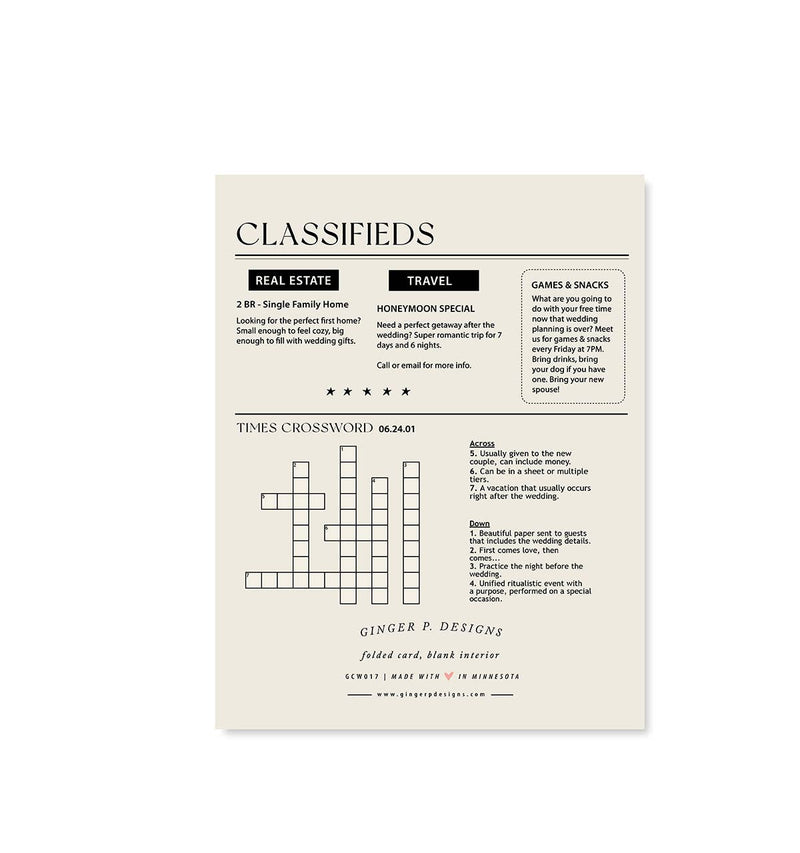 Newlywed Times Greeting Card