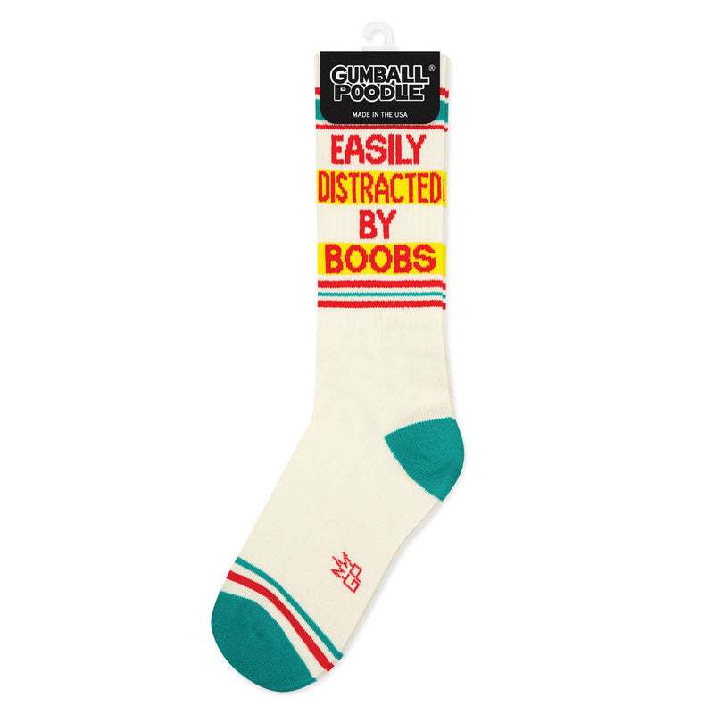 Easily Distracted By Boobs Gym Crew Socks