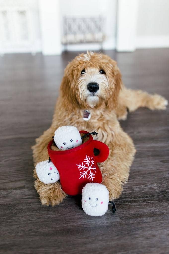 Holiday Zippy Burrow | Hot Cocoa Christmas Dog Toy