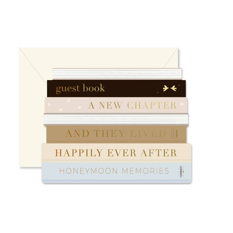 Wedding Books Die-Cut Greeting Card