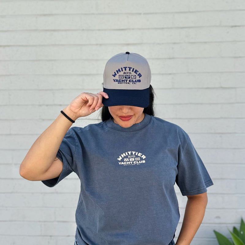 Heavy Faded Whittier Yacht Club Nautical Flag T-shirt