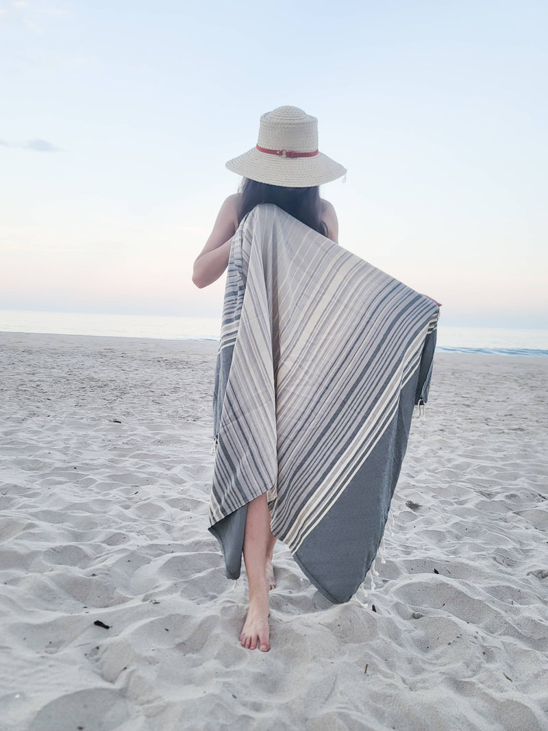 Tegula Turkish Towel | Sand Free Beach Towel |Jacquard Woven: Green
