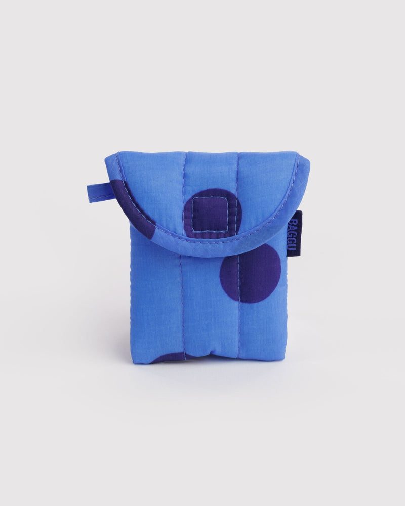 Puffy Earbuds Case - Blue Polka Dot