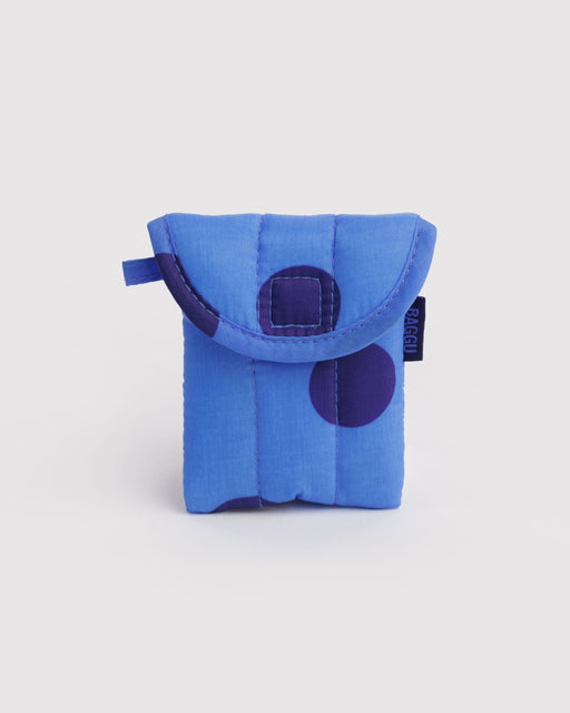 Puffy Earbuds Case - Blue Polka Dot