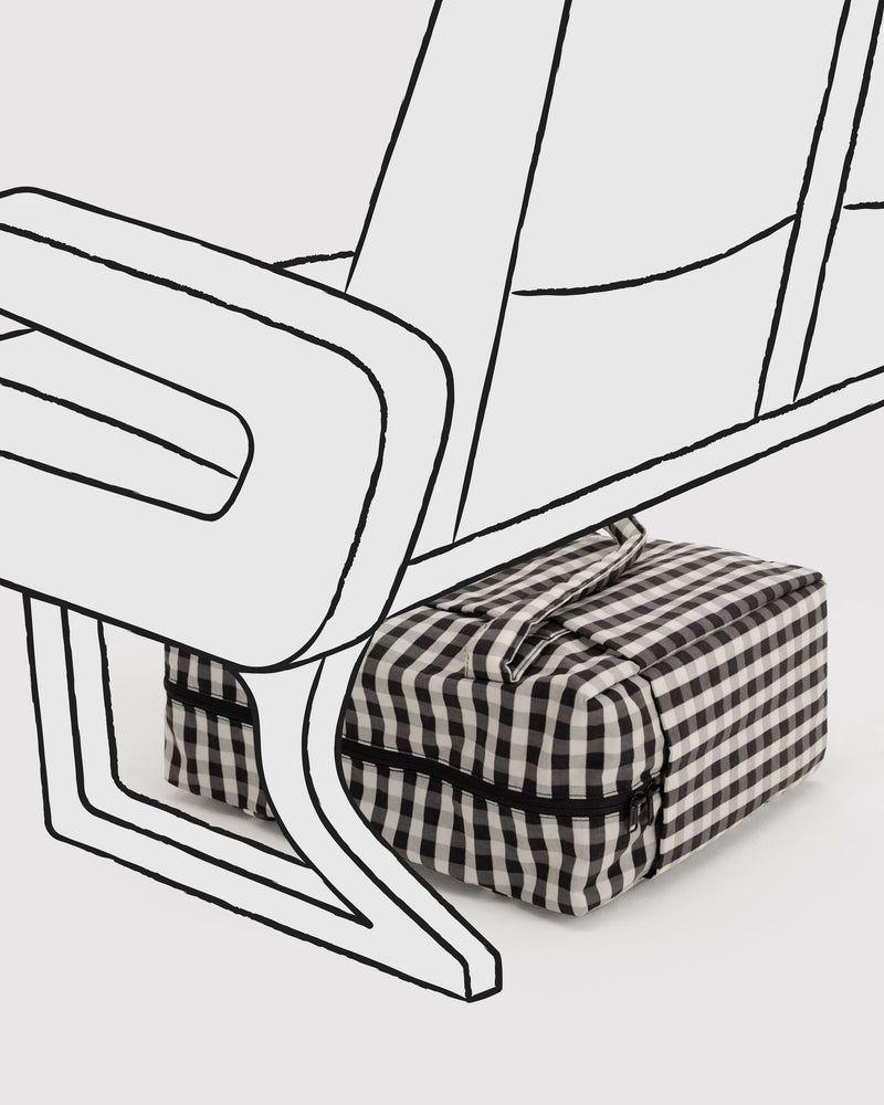 Small Cloud Carry-On Black and Cream Gingham