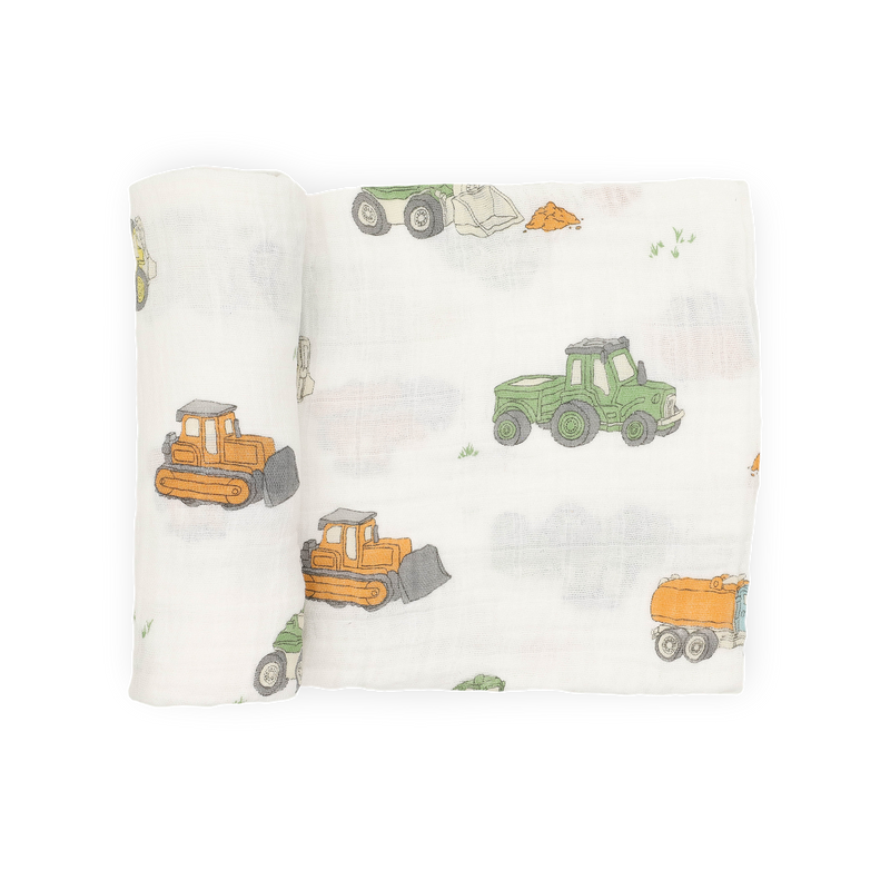 Cotton Muslin Swaddle Blanket | Work Trucks
