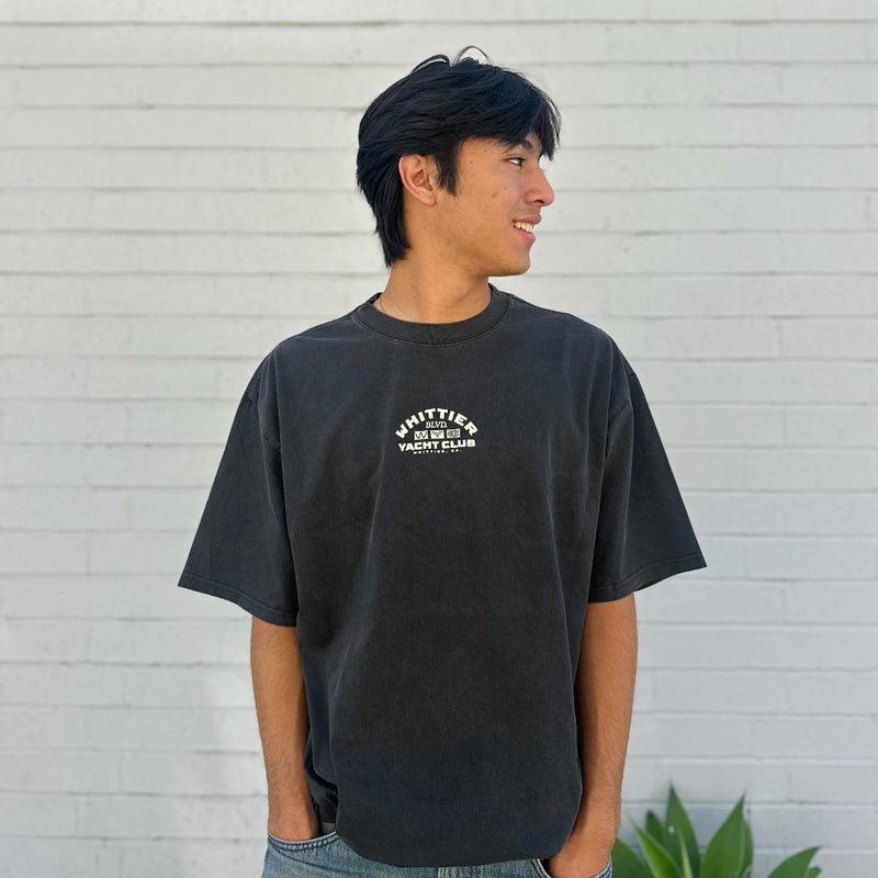 Heavy Faded Whittier Yacht Club Nautical Flag T-shirt