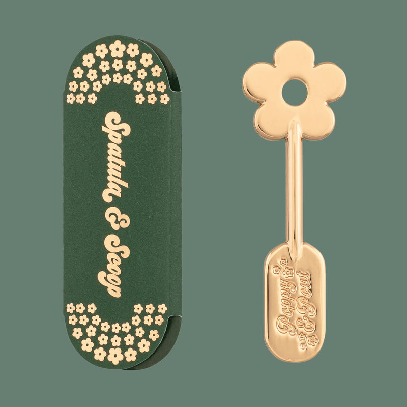 Lip Care Spatula, Gold Daisy