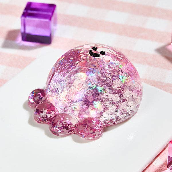 SqueezeSquad Taba Deluxe Premium Silicone Squishy Fidget Toy - Fuchsia Octopus