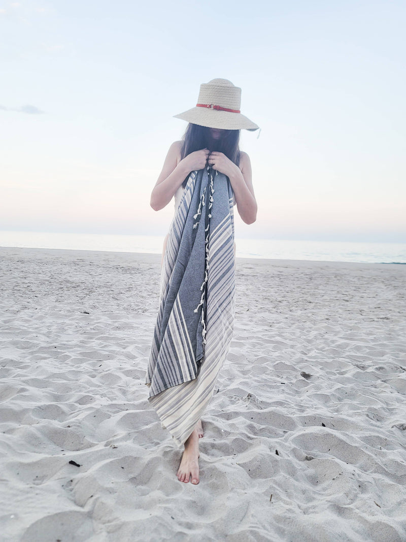 Tegula Turkish Towel | Sand Free Beach Towel |Jacquard Woven: Green