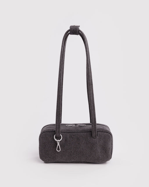 Small Denim Bowler Bag - Washed Black Denim