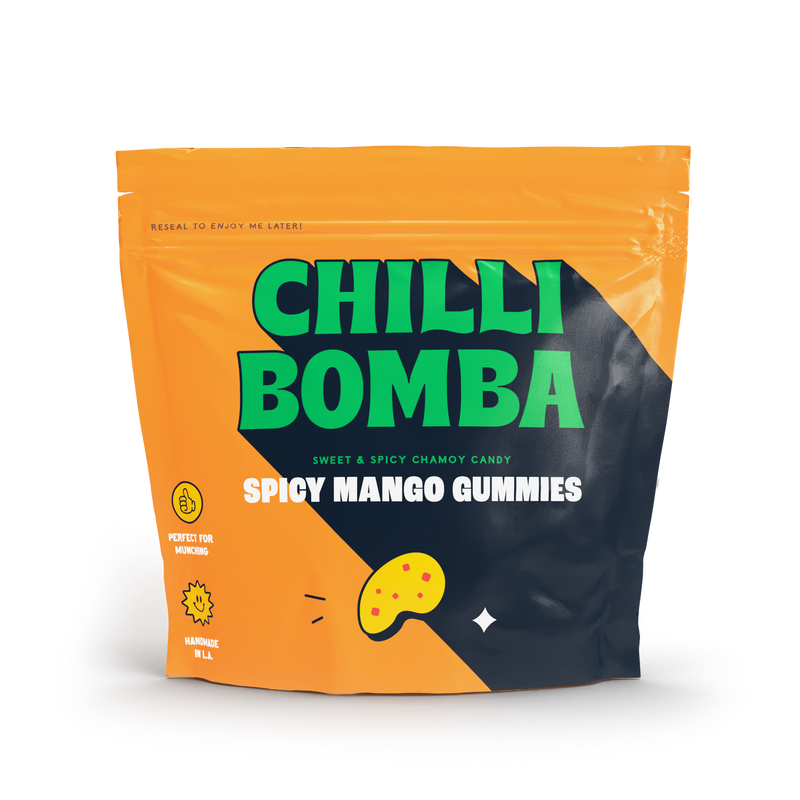 Chilli Bomba Spicy Mango Gummies Chamoy Candy 6ct/8oz