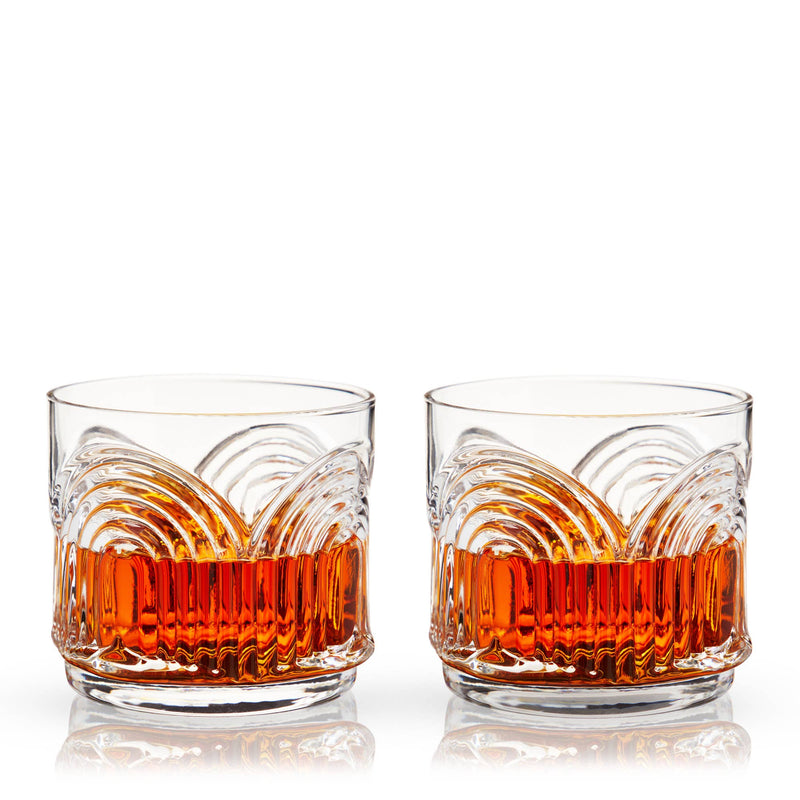 Deco Beau Crystal Lowball Tumblers Set of 2